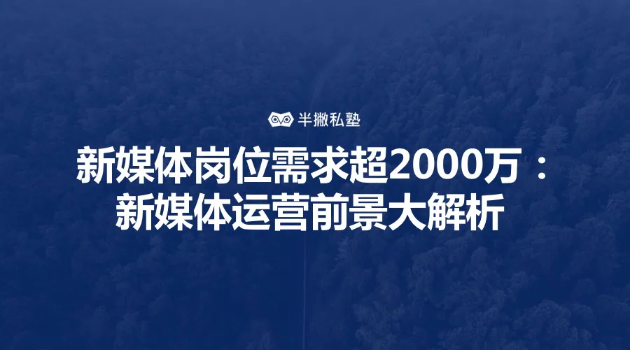 新媒体岗位需求超2000万:新媒体运营前景大解析