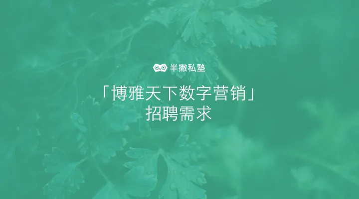 「博雅天下数字营销」招聘需求